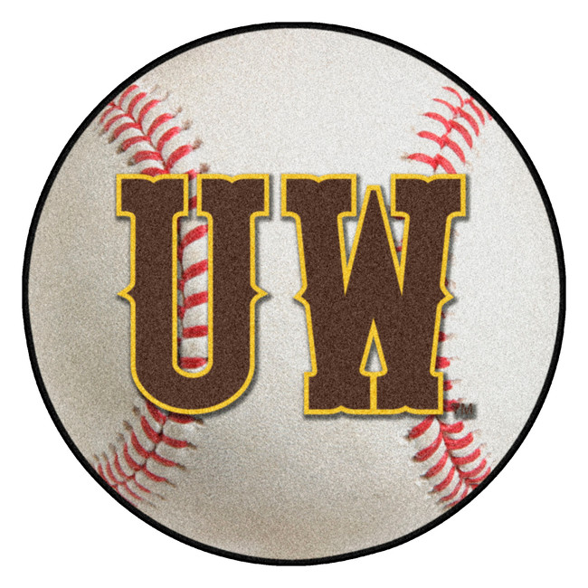 University of Wyoming - Wyoming Cowboys Baseball Mat "UW" Logo White