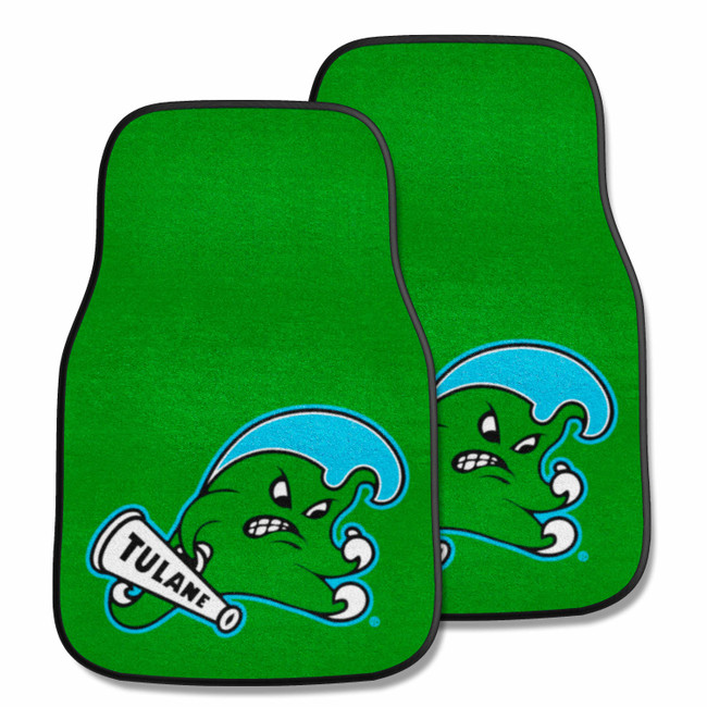 Tulane Green Wave 2-pc Carpet Car Mat Set