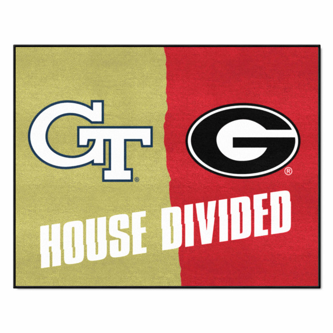 Georgia Tech / Georgia House Divided House Divided Rug - 34 in. x 42.5 in.
