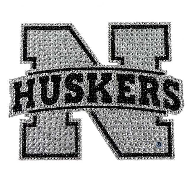 Nebraska Cornhuskers Bling Decal "Block N 'Huskers'" Logo
