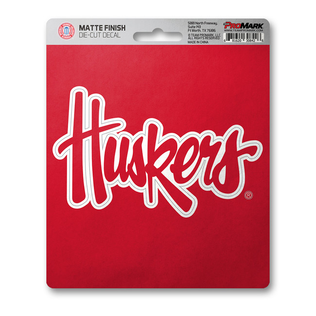 Nebraska Cornhuskers Matte Decal "HUSKERS" Logo