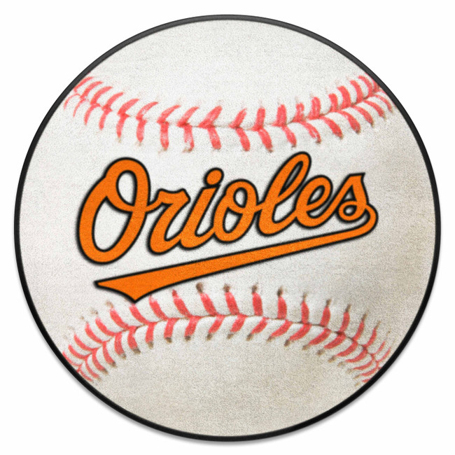 Baltimore Orioles Baseball Rug - 27in. Diameter "Orioles" Logo "Orioles" Jersey Lettering