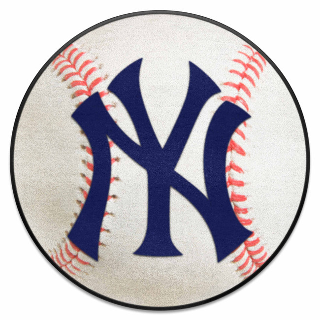 New York Yankees Baseball Rug - 27in. Diameter NY Cap Logo