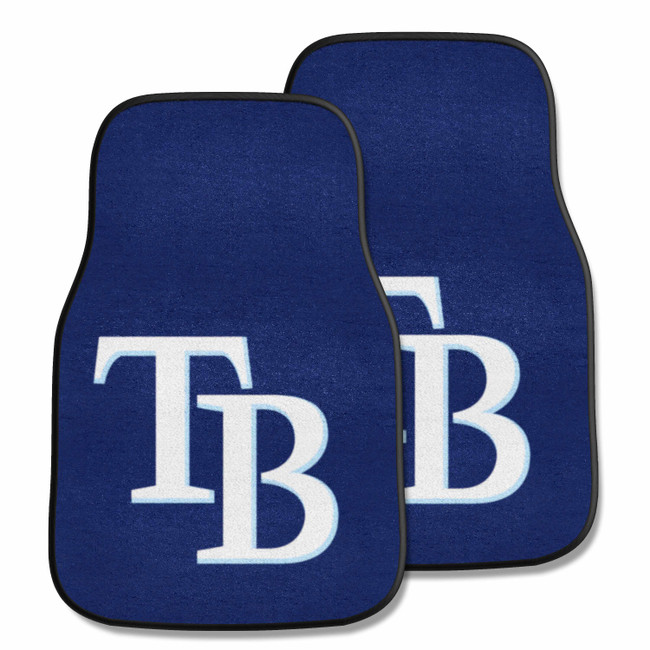 Tampa Bay Rays Front Carpet Car Mat Set - 2 Pieces TB Cap Logo