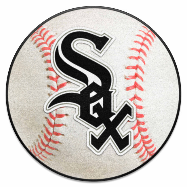 Chicago White Sox Baseball Rug - 27in. Diameter Sox Primary Cap Logo