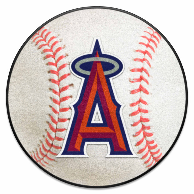 Los Angeles Angels Baseball Rug - 27in. Diameter A Primary Cap Logo