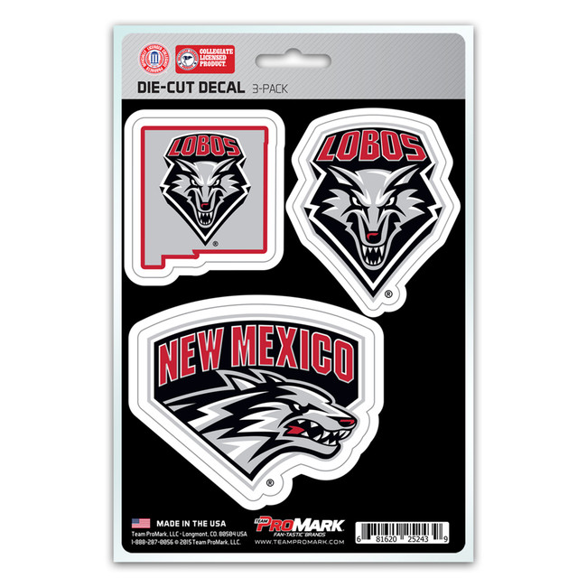 New Mexico Lobos 3 Piece Decal Sticker Set