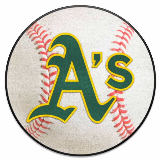 Oakland Athletics Baseball Rug - 27in. Diameter A's Cap Logo