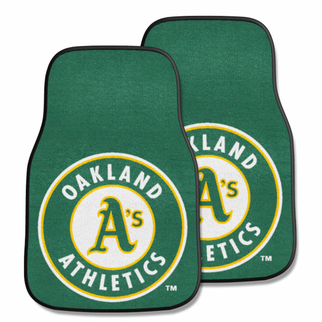 Oakland Athletics Front Carpet Car Mat Set - 2 Pieces Circular Athletics Primary Logo
