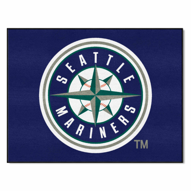 Seattle Mariners All-Star Rug - 34 in. x 42.5 in. Circular Mariners Primary Logo