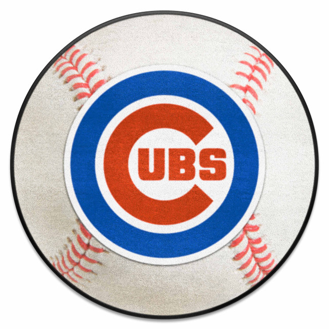 Chicago Cubs Baseball Rug - 27in. Diameter Circular Cubs Primary Logo