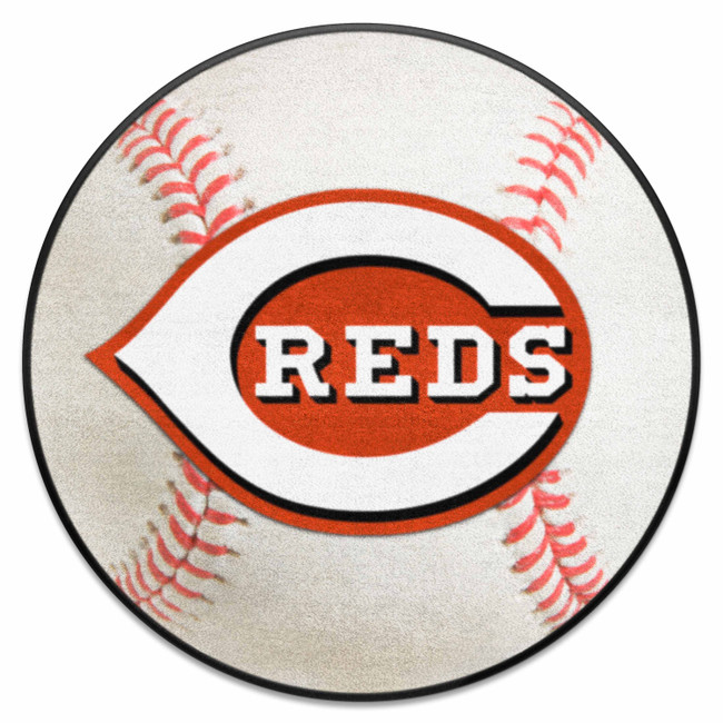 Cincinnati Reds Baseball Rug - 27in. Diameter C Reds Primary Logo