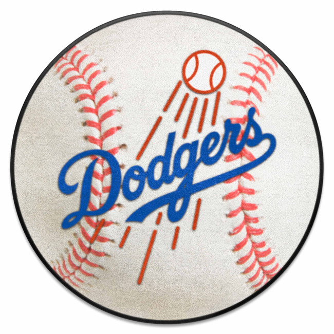Los Angeles Dodgers Baseball Rug - 27in. Diameter Dodgers with Baseball Primary Logo