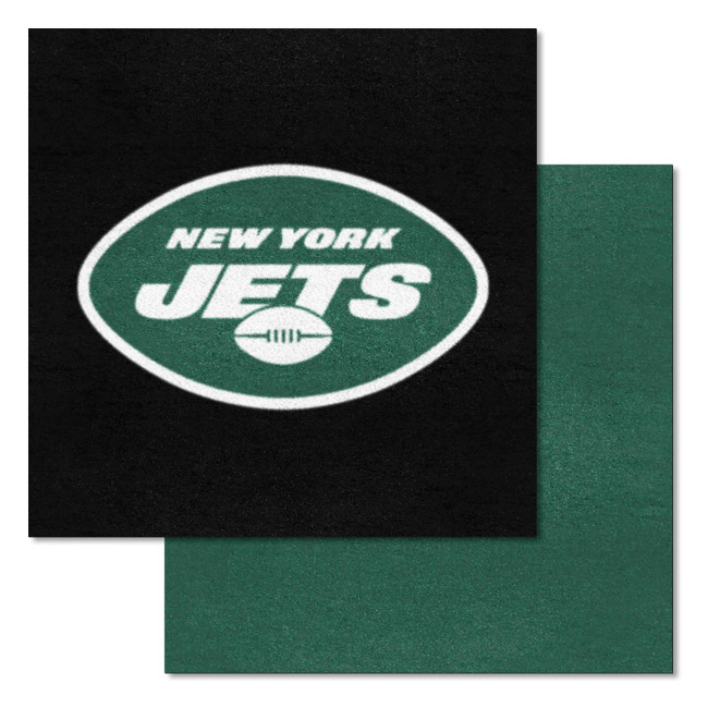 New York Jets Team Carpet Tiles Oval Jets Primary Logo Green