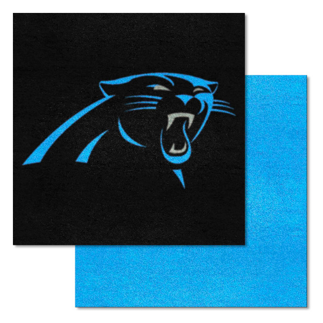 Carolina Panthers Team Carpet Tiles Panther Primary Logo Black