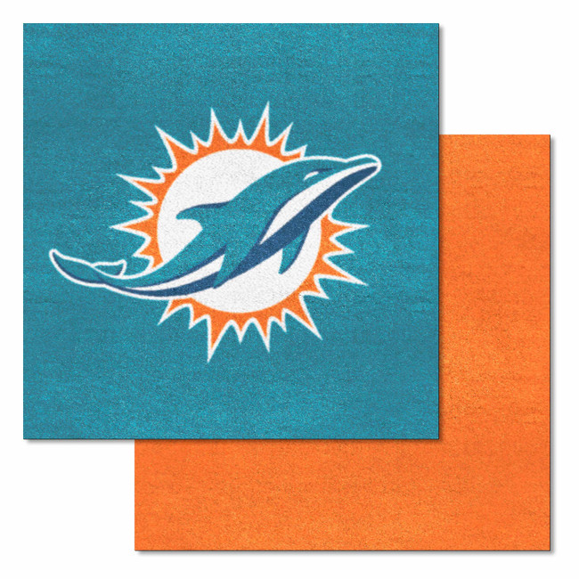 Miami Dolphins Team Carpet Tiles Dolphin Primary Logo Aqua