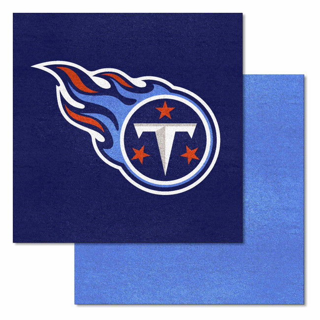 Tennessee Titans Team Carpet Tiles Flaming T Primary Logo Navy