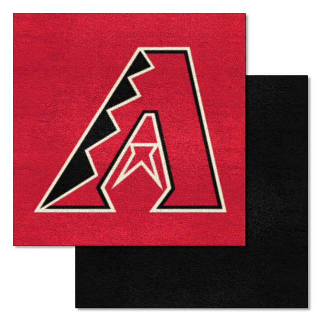 Arizona Diamondbacks Red & Black Team Carpet Tiles - 45 Sq Ft. A Primary Cap Logo