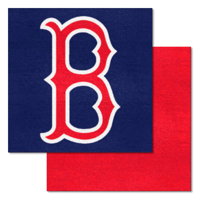 Boston Red Sox B Logo Team Carpet Tiles - 45 Sq Ft. B Cap Logo