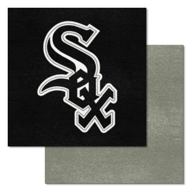 Chicago White Sox Team Carpet Tiles - 45 Sq Ft. Sox Primary Cap Logo