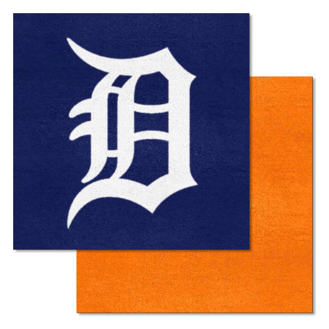 Detroit Tigers Team Carpet Tiles - 45 Sq Ft. D Primary Cap Logo
