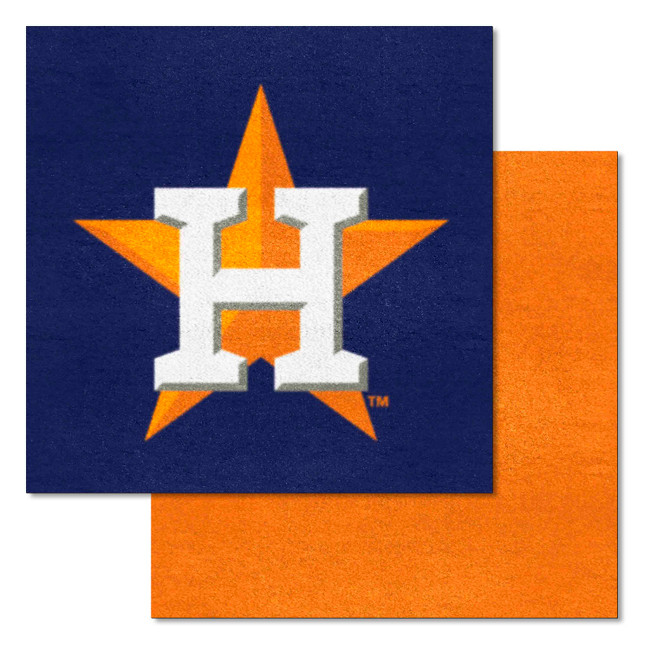 Houston Astros Team Carpet Tiles - 45 Sq Ft. Star H Cap Logo