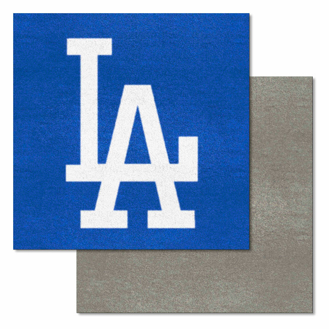 Los Angeles Dodgers Team Carpet Tiles - 45 Sq Ft. LA Cap Logo