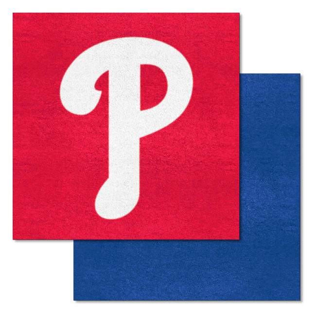 Philadelphia Phillies "P" Hat Logo Team Carpet Tiles - 45 Sq Ft. P Cap Logo