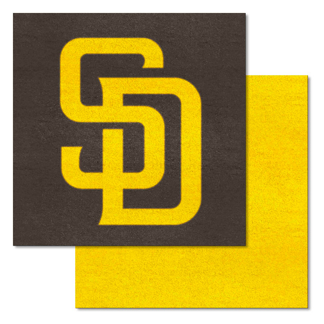 San Diego Padres Team Carpet Tiles - 45 Sq Ft. SD Primary Cap Logo