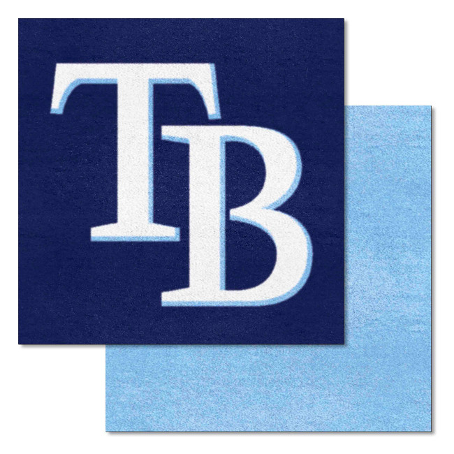 Tampa Bay Rays Team Carpet Tiles - 45 Sq Ft. TB Cap Logo