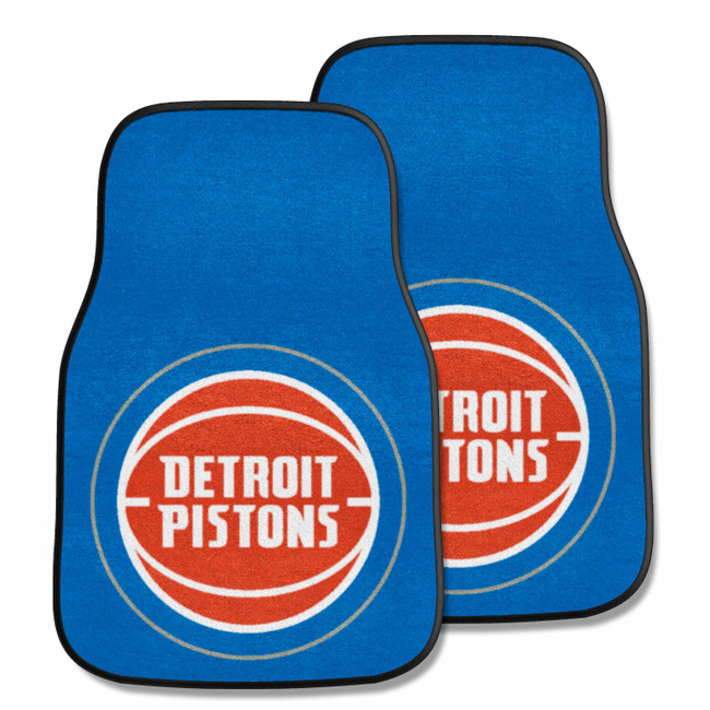 Detroit Pistons Front Carpet Car Mat Set - 2 Pieces Basketball with Wordmark Primary Logo