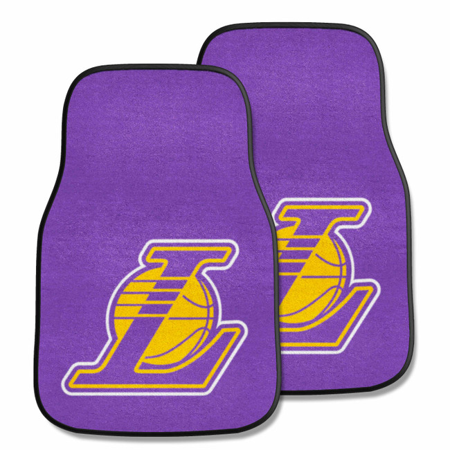 Los Angeles Lakers Front Carpet Car Mat Set - 2 Pieces L and Basketball Secondary Logo