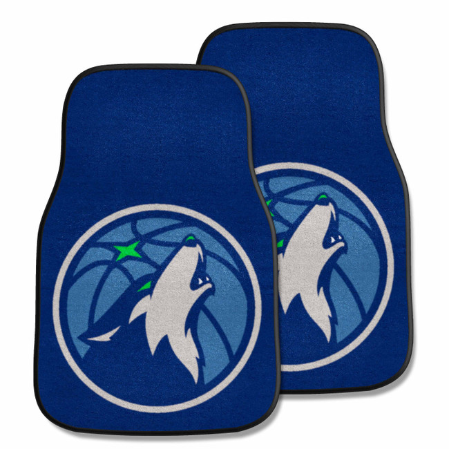 Minnesota Timberwolves Front Carpet Car Mat Set - 2 Pieces Wolf Head Primary Logo