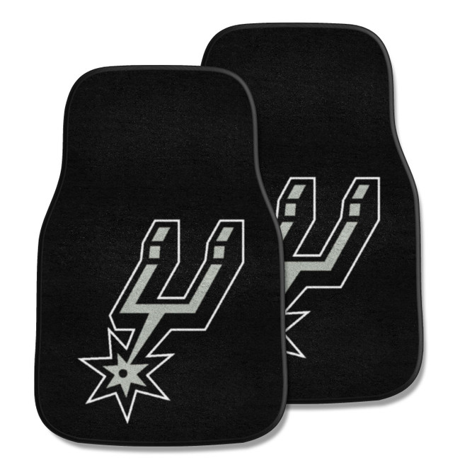 San Antonio Spurs Front Carpet Car Mat Set - 2 Pieces Spur Primary Logo