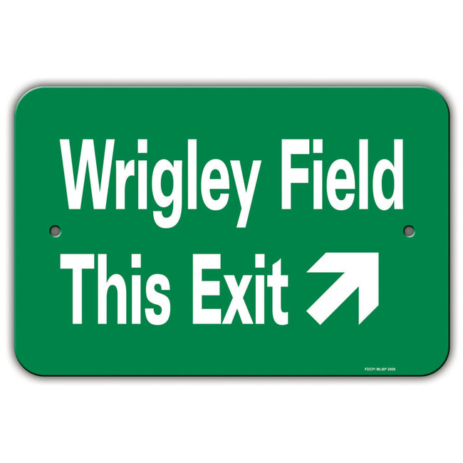 Chicago Cubs Sign 12x18 Plastic Wrigley Field Exit Design