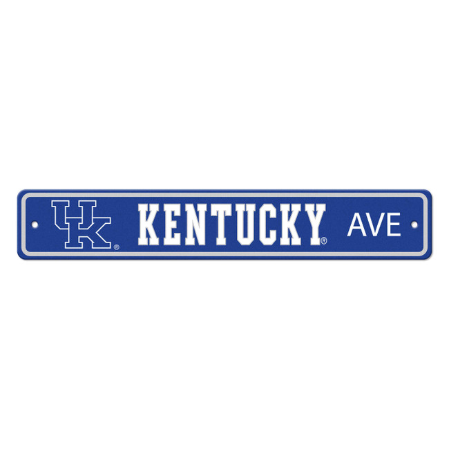 Kentucky Wildcats Team Color Street Sign D√©cor 4in. X 24in. Lightweight