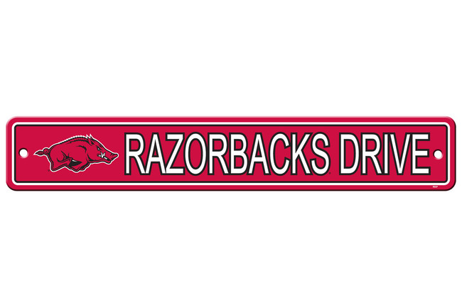 Arkansas Razorbacks Sign 4x24 Plastic Street Sign