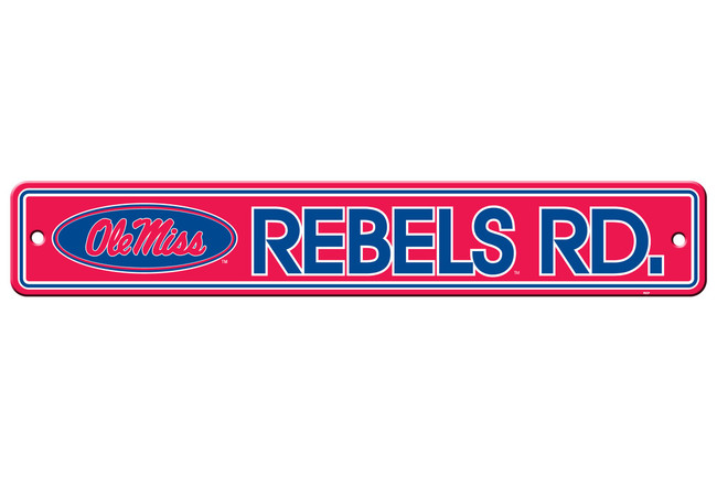 Mississippi Rebels Sign 4x24 Plastic Street Sign