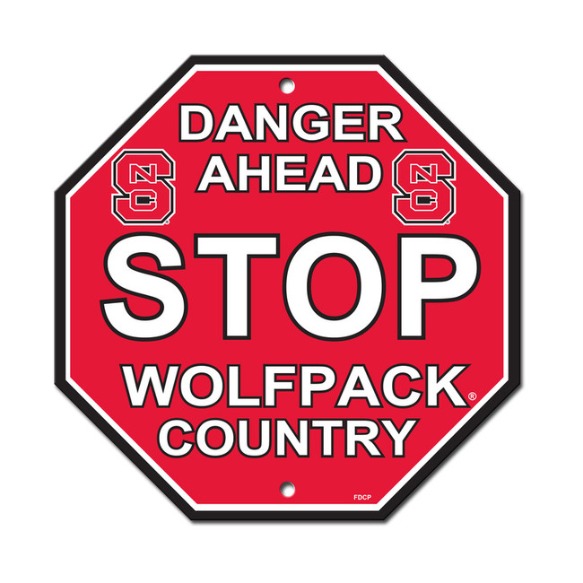 North Carolina State Wolfpack Sign 12x12 Plastic Stop Sign