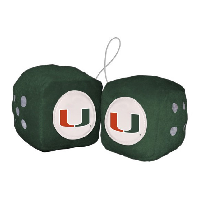 Miami Hurricanes Fuzzy Dice (New Style)