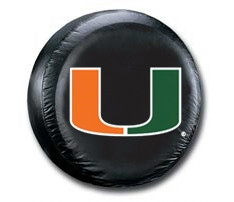 Miami Hurricanes Tire Cover Standard Size Black