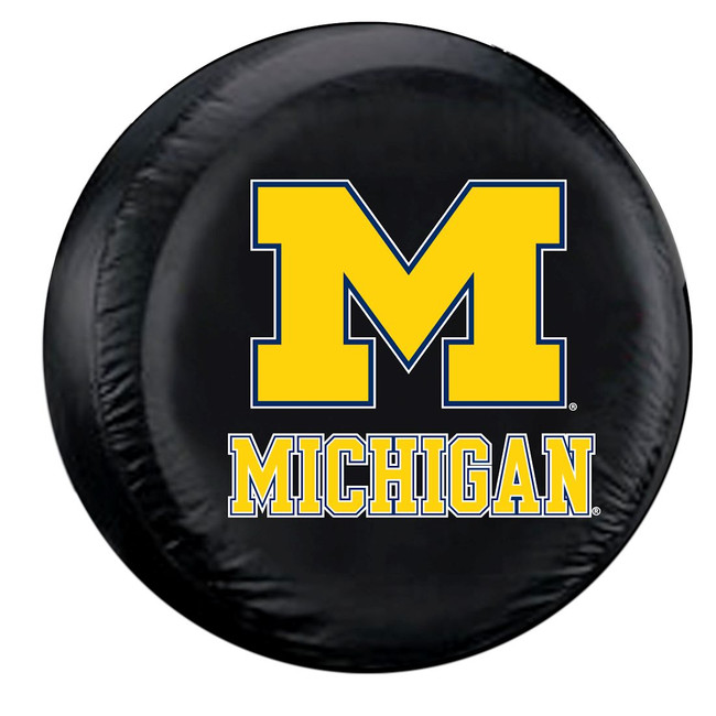 Michigan Wolverines Tire Cover Standard Size Black