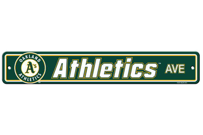 Oakland Athletics Sign 4x24 Plastic Street Sign
