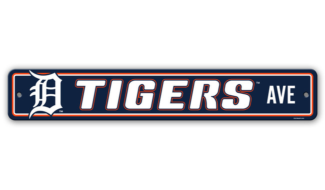 Detroit Tigers Sign 4x24 Plastic Street Sign