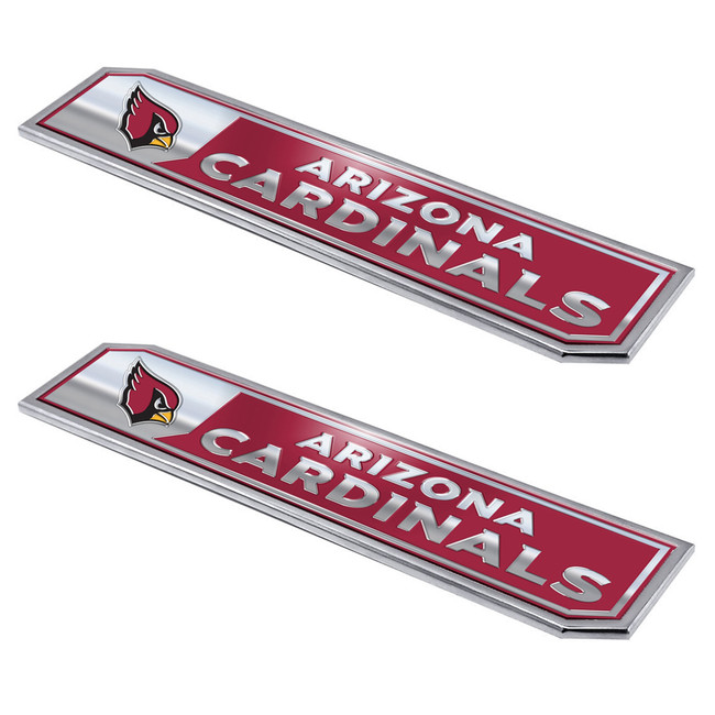 Arizona Cardinals Embossed Truck Emblem 2-pk Primary Logo & Wordmark Red