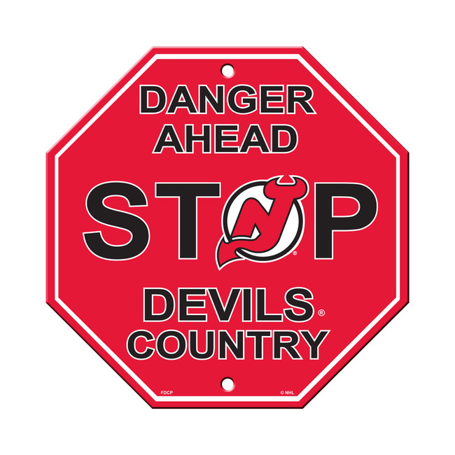 New Jersey Devils Sign 12x12 Plastic Stop Sign