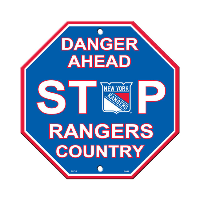 New York Rangers Sign 12x12 Plastic Stop Sign