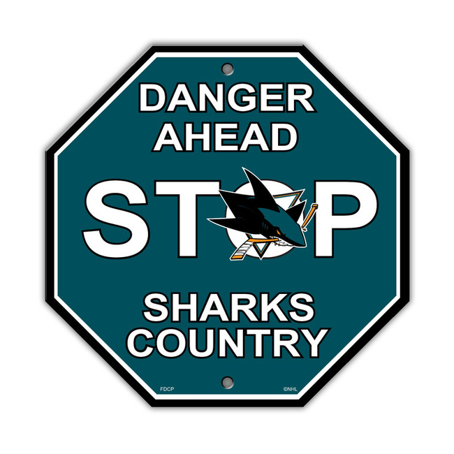 San Jose Sharks Sign 12x12 Plastic Stop Sign