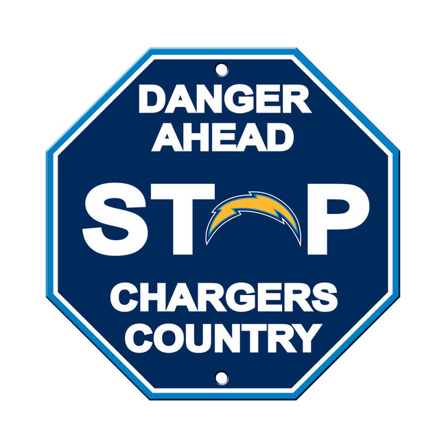 Los Angeles Chargers Sign 12x12 Plastic Stop Sign