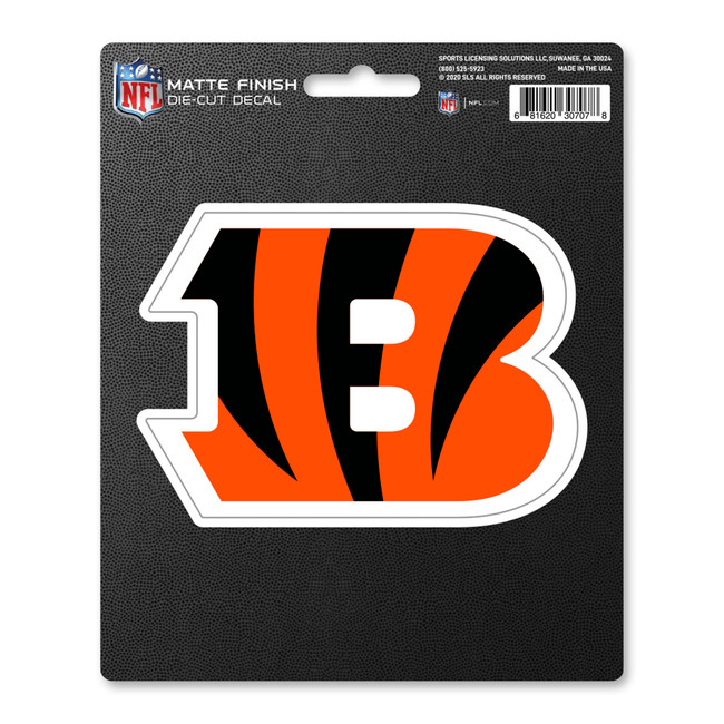 Cincinnati Bengals Matte Decal "Tiger Head" Logo Orange & Black